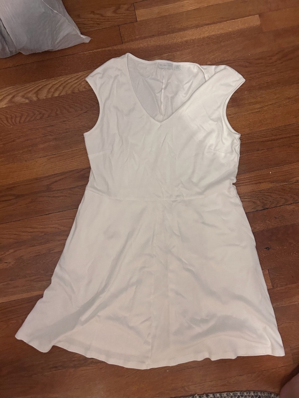 New York & Company White Fit-and-Flare Dress Size XL